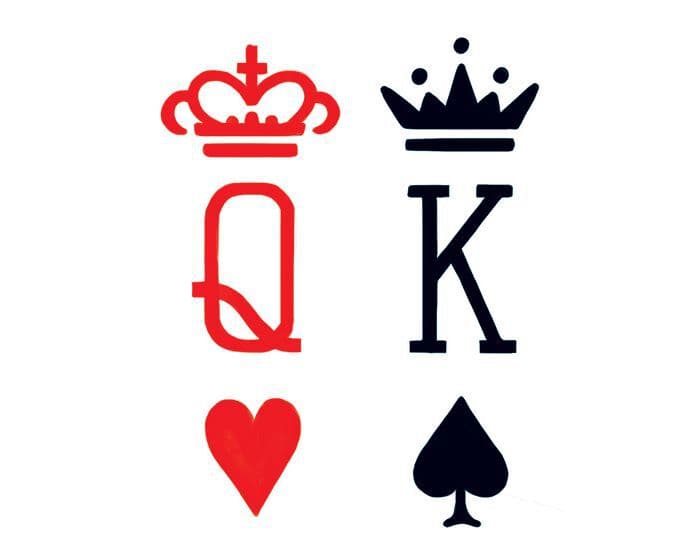 6x Crown Designs King and Queen Royal Black Logo Temporary Sticker