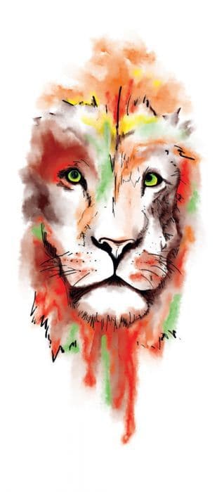 watercolor lion head