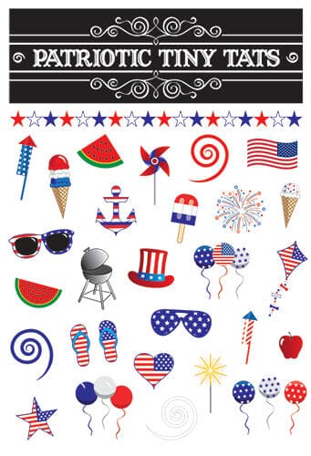 Watercolor Fourth of July Temporary Tattoos  Persia Lou