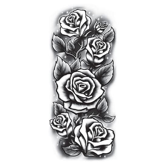 Temporary Black Flower Roses For Women Girl Tattoo Sleeves Waterproof  Triangle Tatoo Sticker Body Art Arm Leg sexy Fake Tattoos  AliExpress  Beauty  Health