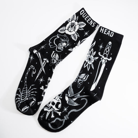 CHAUSSETTES 666 CLASSIC WHITE - Tattoo Crossover