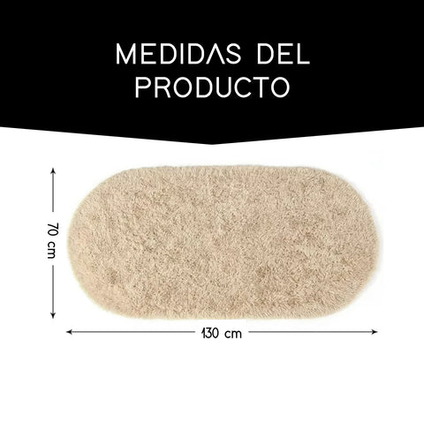 Medida de tapete ovalado peludo en variedad de colores