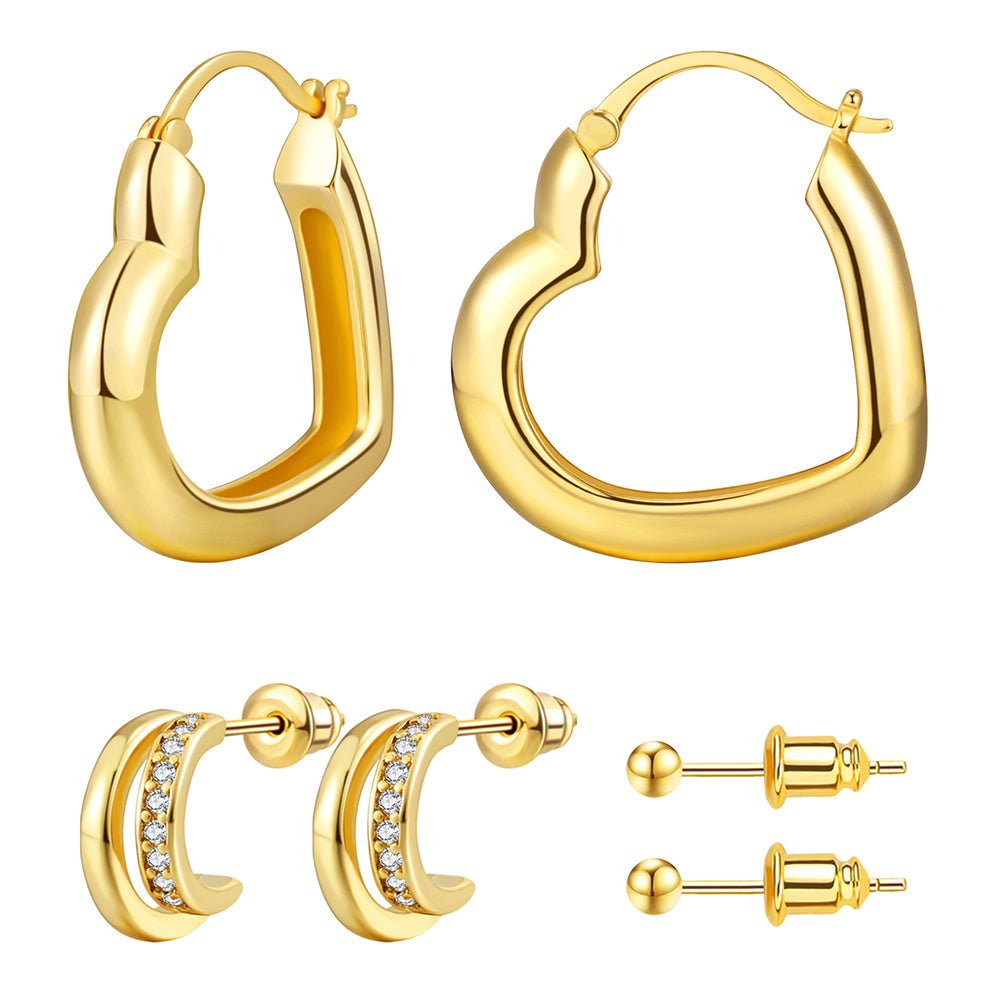 Buy PRIVIU Studio Golden Tone V Shape Hoop Earrings for Women & Girls at