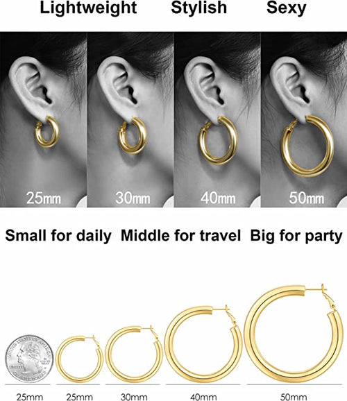 10 Karat Yellow Gold 25Mm Hoop Earrings