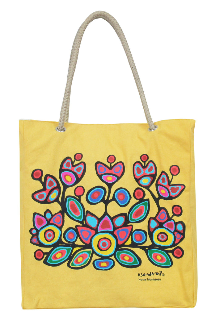 Norval Morrisseau Floral on Yellow Eco-Bag – Oscardo