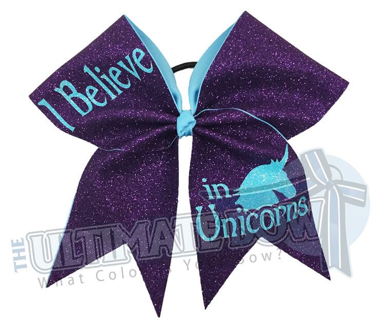 Rhinestone Rain Glitter Cheer Bow