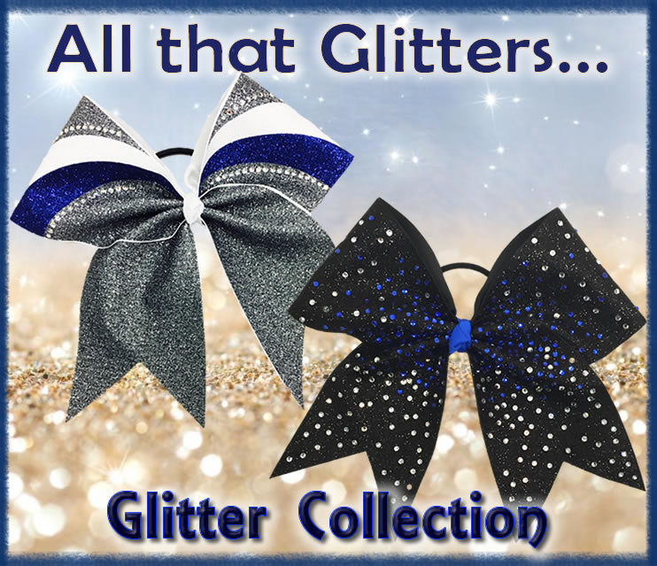 Rhinestone Rain Glitter Cheer Bow