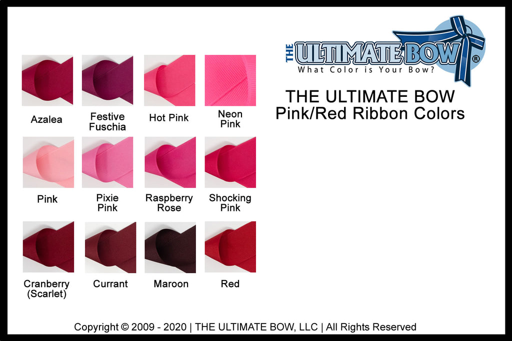 The Ultimate Bow Red and Pink Grosgrain Color Chart