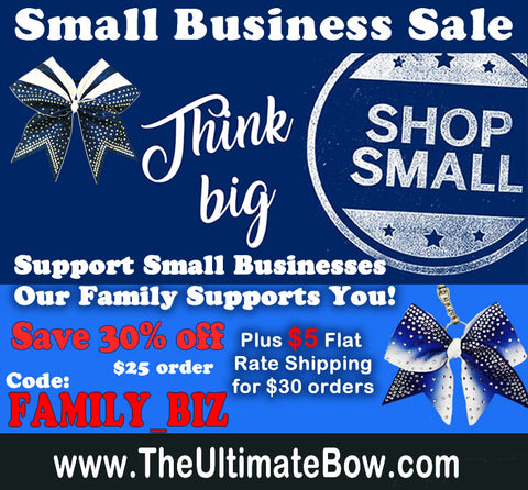 Support Small Businesses!  Save today on your cheer bows!