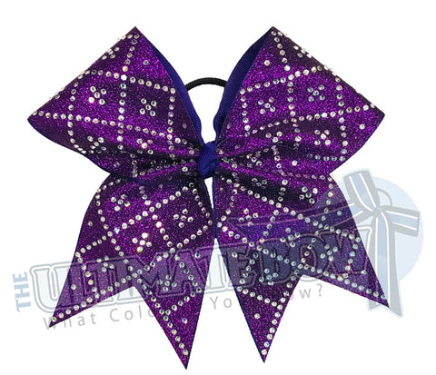 Double Diamond Deluxe Glitter Rhinestone Cheer Bow Competition Bow - dazzle cheer bow roblox