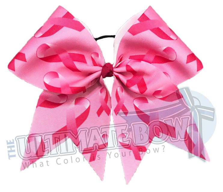 Pink Ribbon Madness Cheer Bow Breast Cancer Cheer Bow 7447