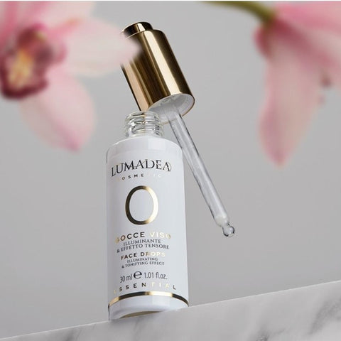 Lumadea's Illuminating Face Drops combine snail mucin and lyposomal hyaluronic acid