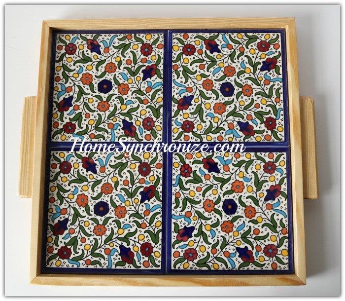 Decorative Tray Arabic Ceramic Tiles Home Synchronize
