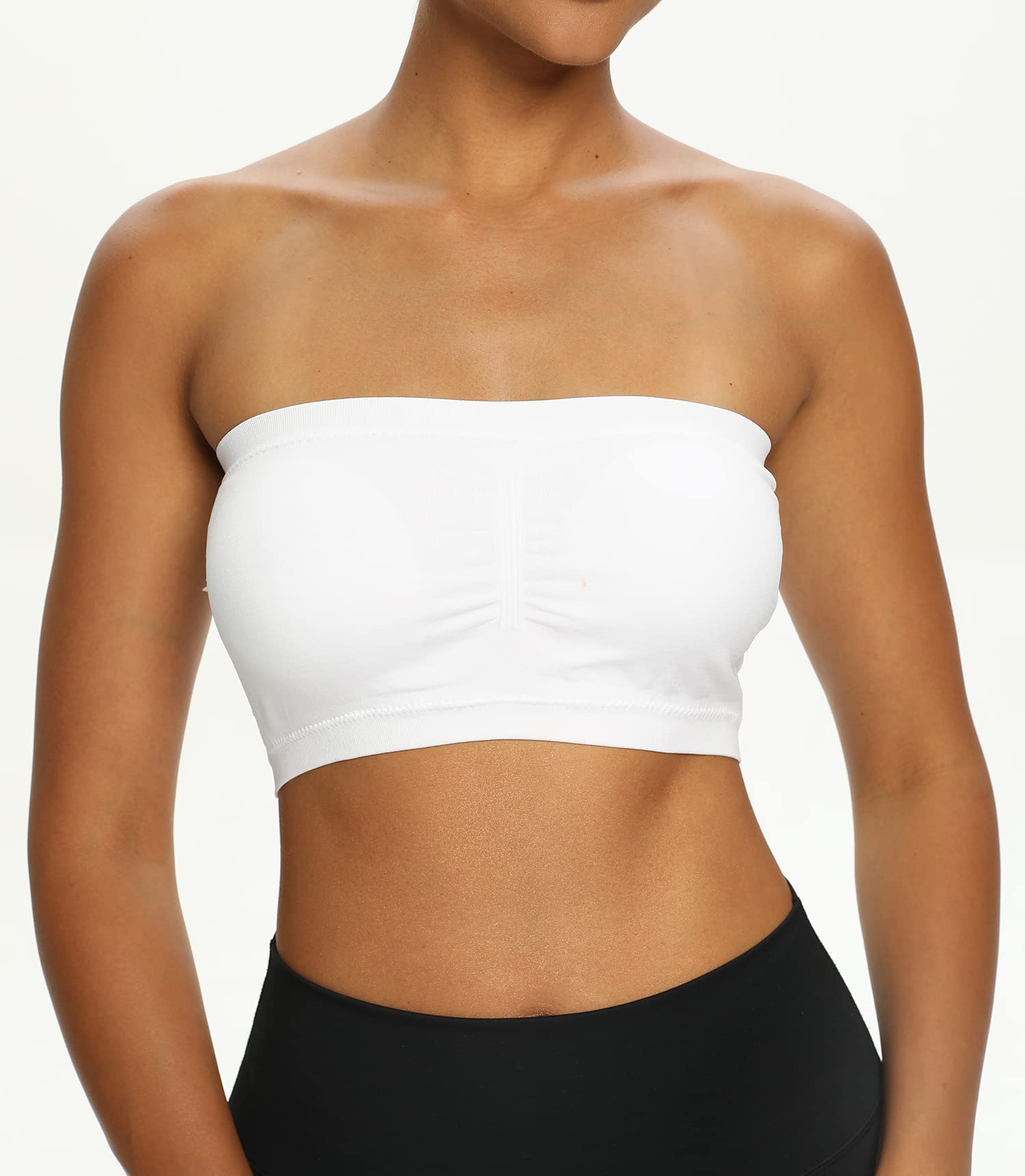 Baby Kit Black White Strapless Bra Elasticated Bandeau Bra Sports Crop Top  Heavy Padded Bra Post Breast Care Ffwtpy Cr : : Fashion