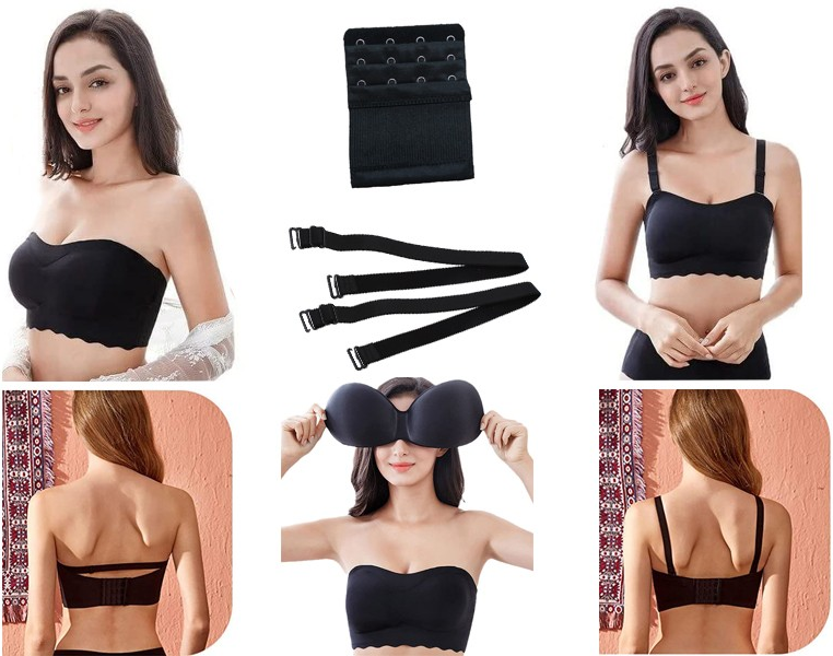 Hunpta Strapless Bras For Women Strapless Pushup Bras Lift Bra Women  Upwingsbra Wireless Non Slip Underwear Bra 