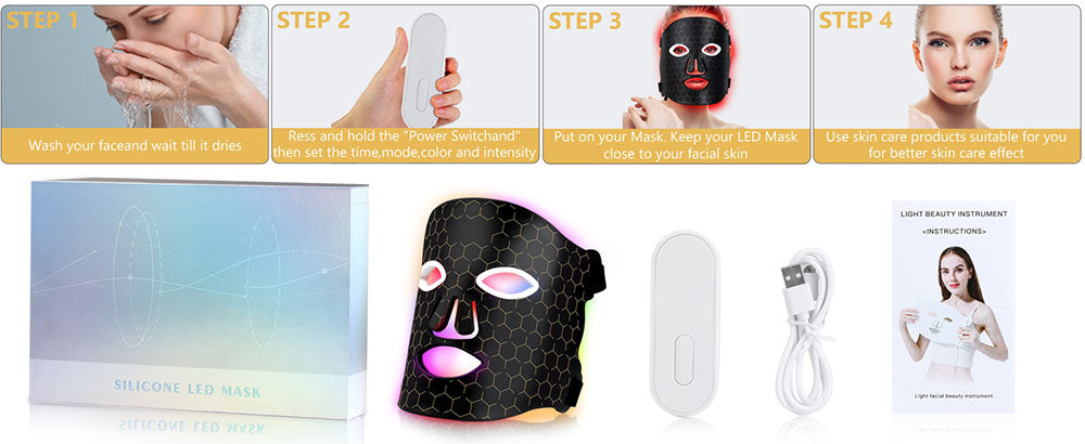 Led light therapy mask for face