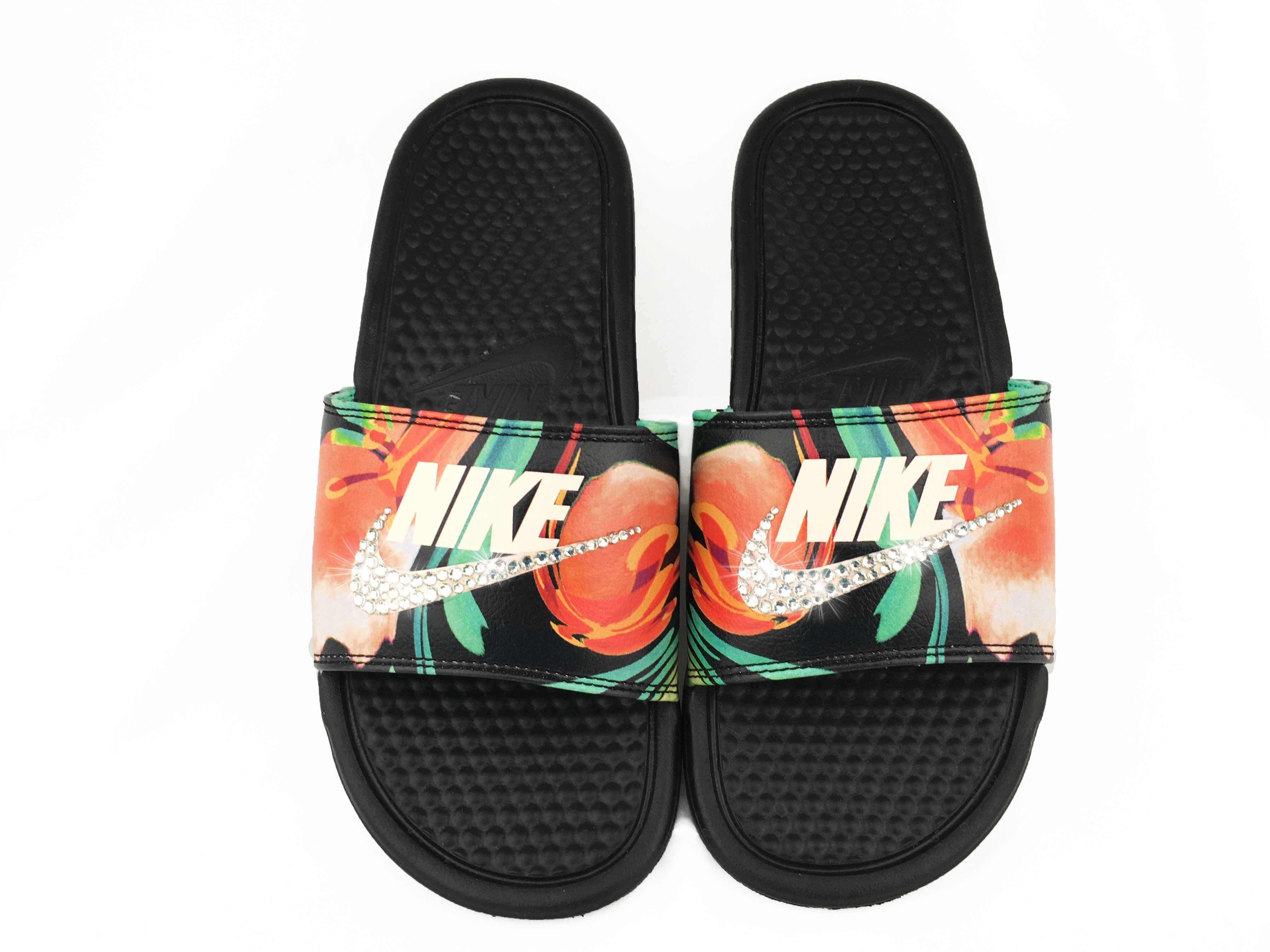 womens nike slides floral