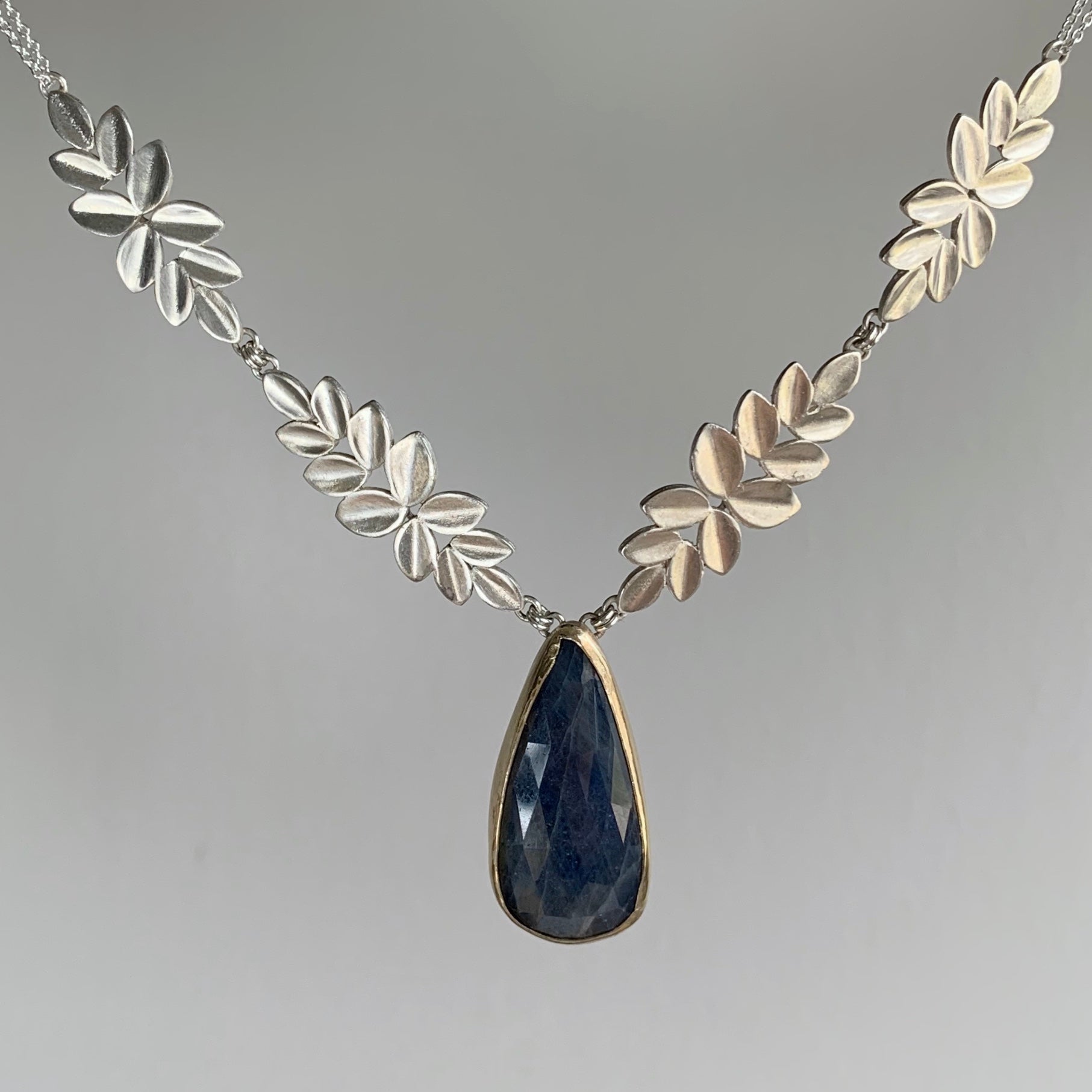 Katie Carder Large Blue Sapphire Drop Necklace