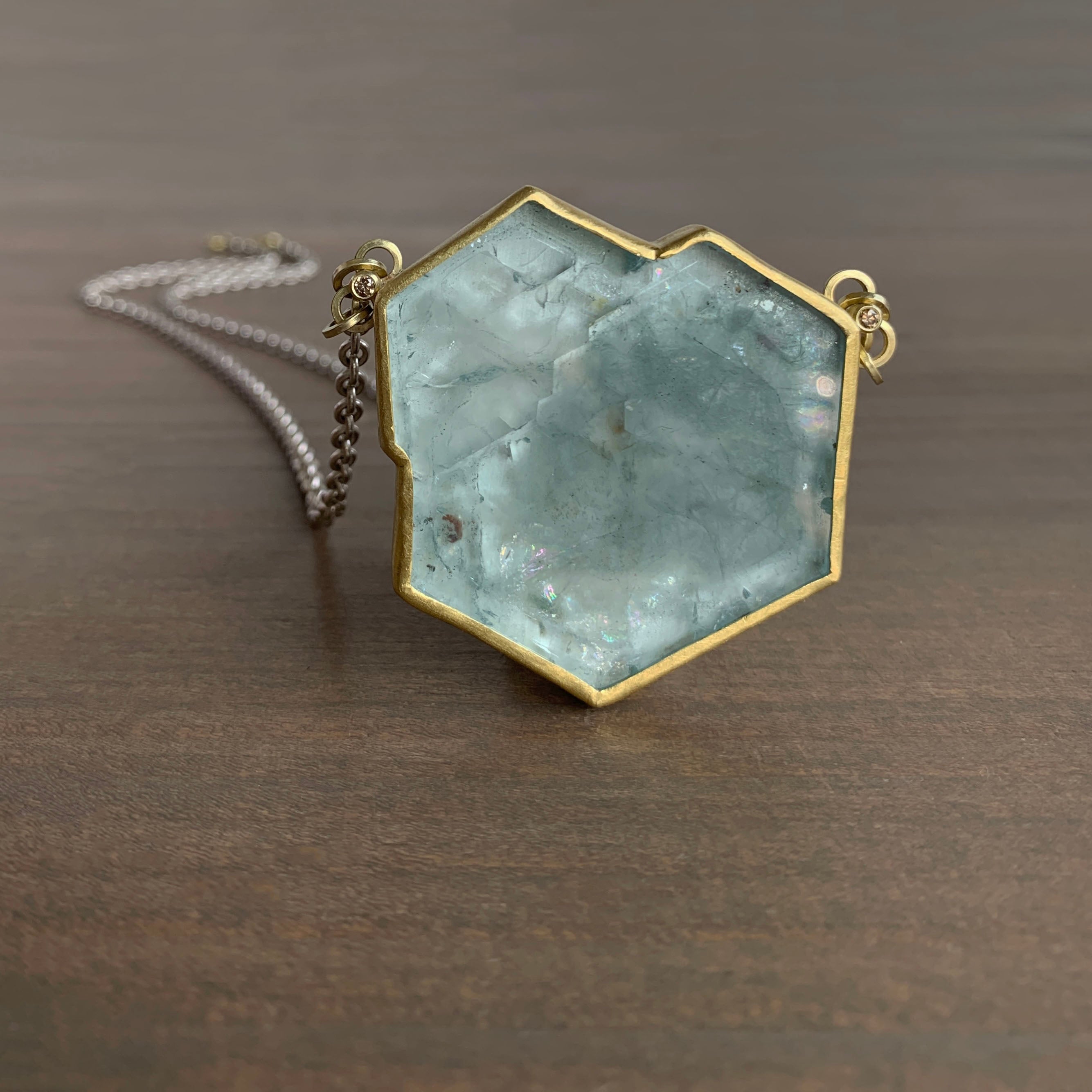 Sam Woehrmann Aquamarine, Spinel, and Diamond Totem Pendant