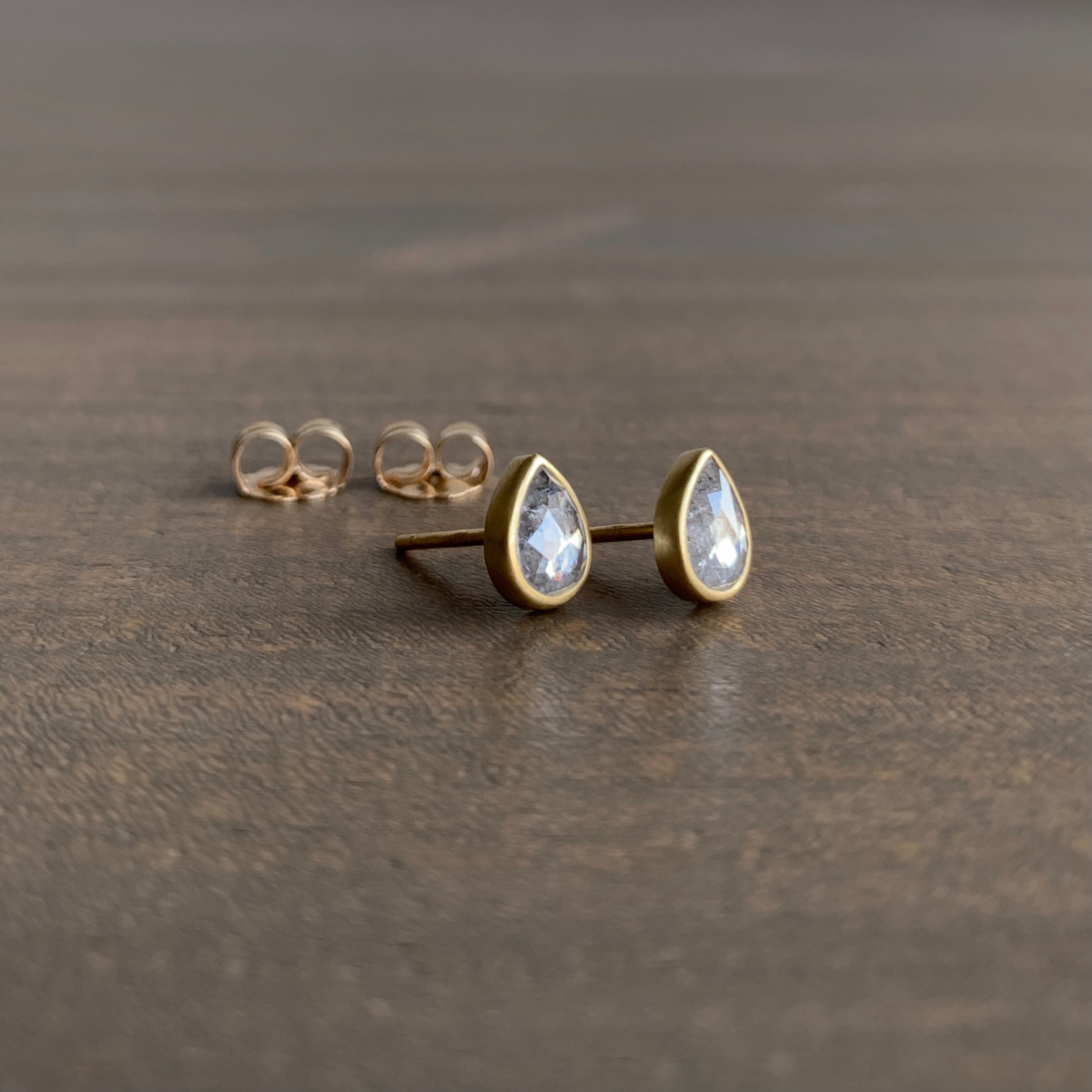 Lola Brooks Icy White Teardrop Diamond Studs