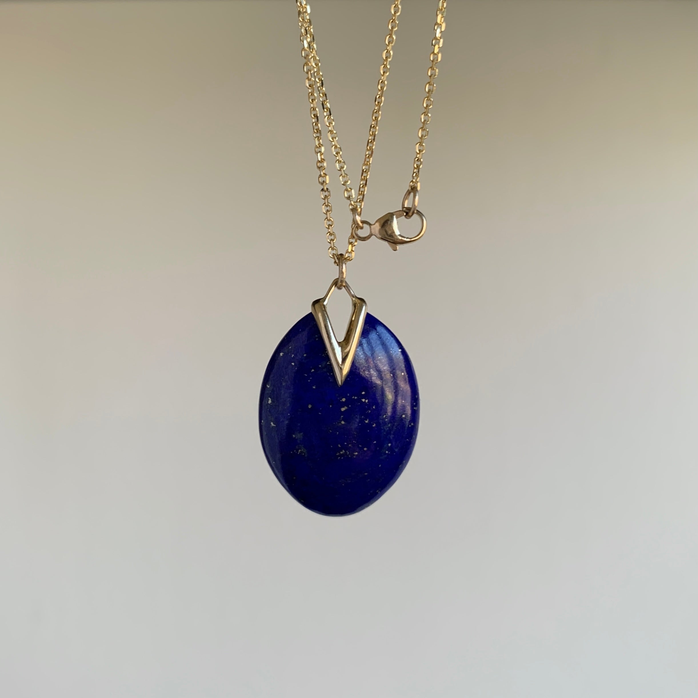 Rachel Atherley Medium Lapis Lazuli Lily Pad Pendant