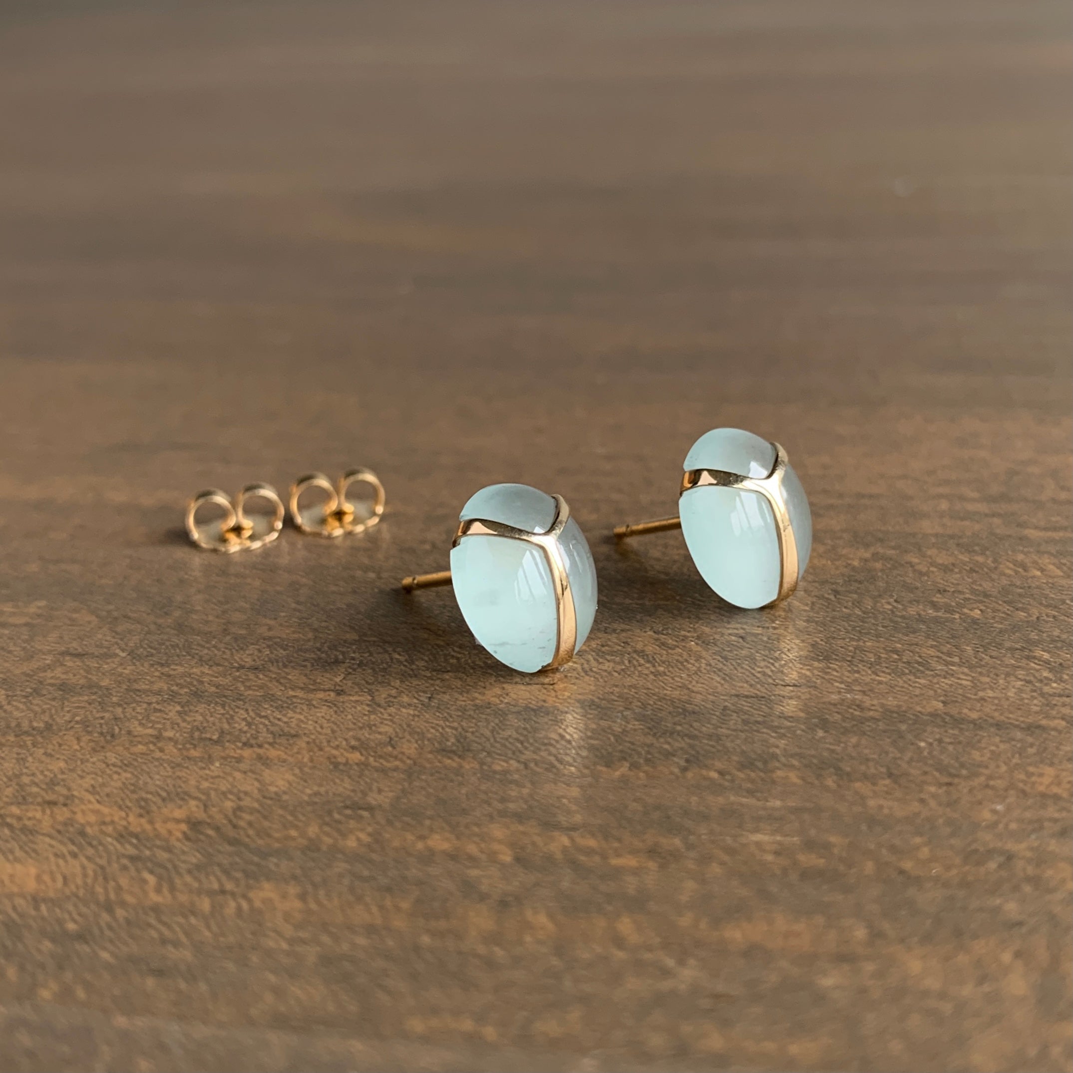 Rachel Atherley Aquamarine Lucky Scarab Studs