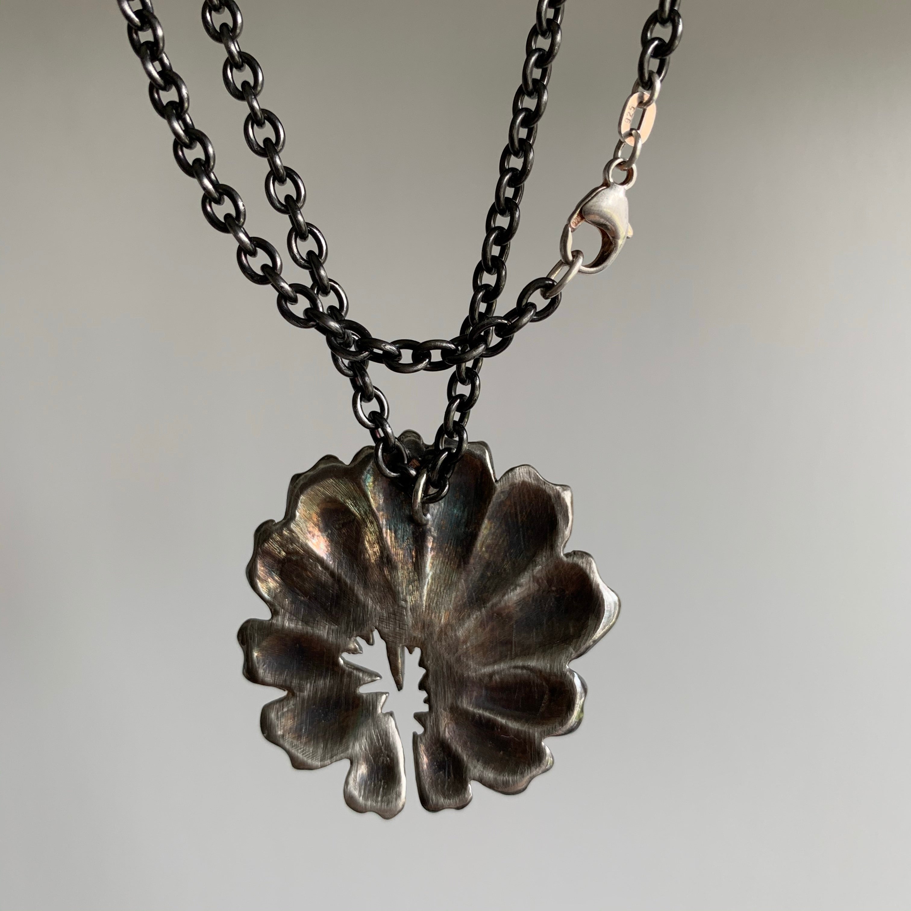 Judi Powers Silver Hibiscus Necklace