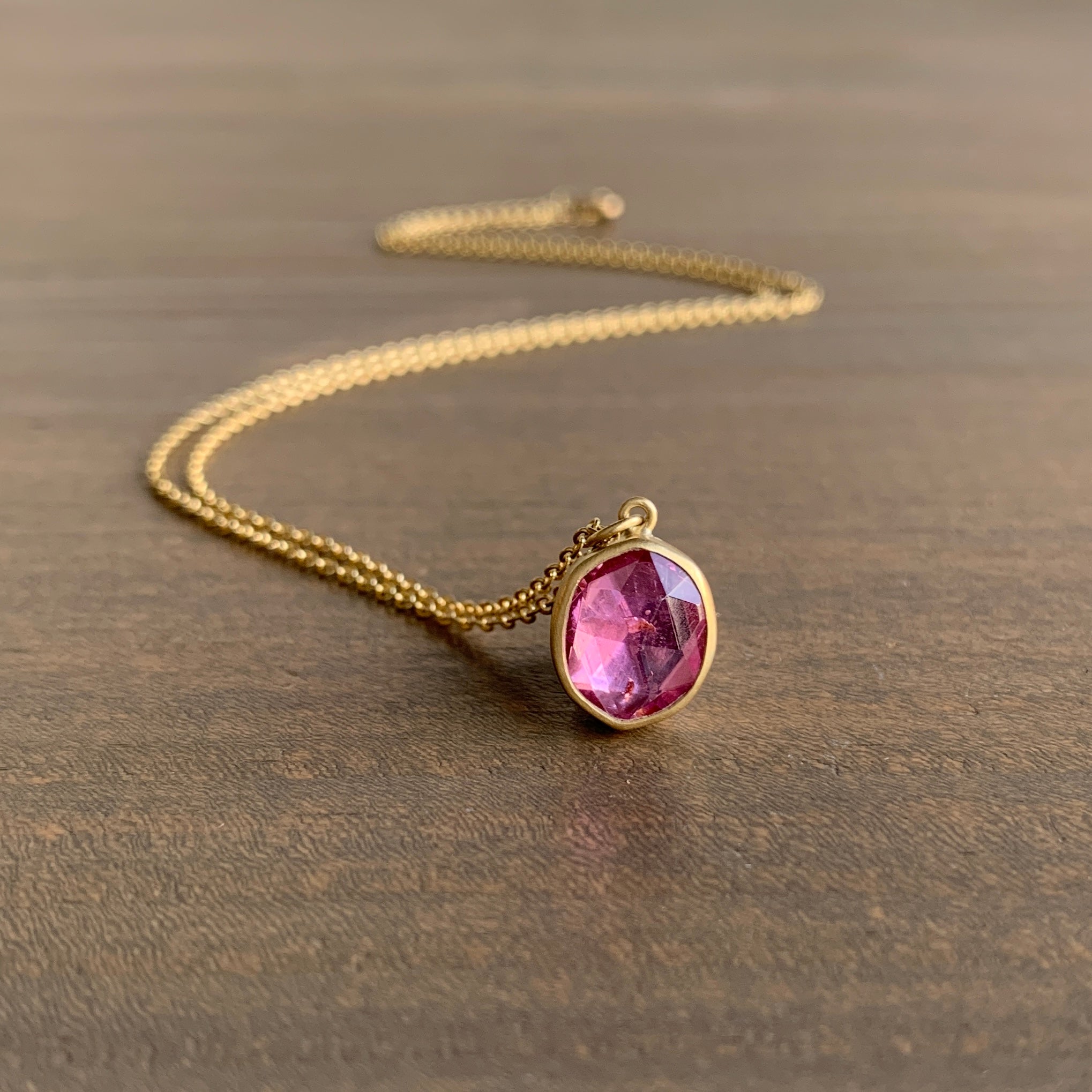 Oval Pink Tourmaline Necklace — Salvatore & Co.