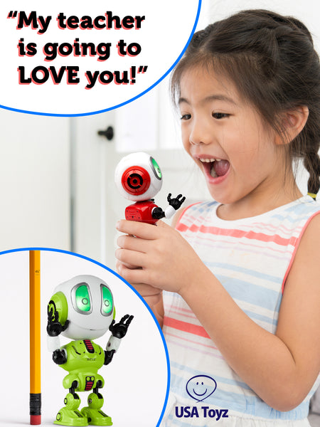 A robot toy with sound recording feature can bring lots of fun. Let you or your kids record voices to leave fun messages. Simply record awesome moments with the Ditto talking robot toy.