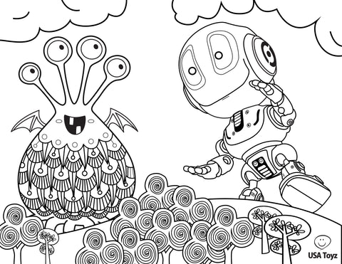 Robot Coloring Pages - Reading adventures for kids ages 3 to 5