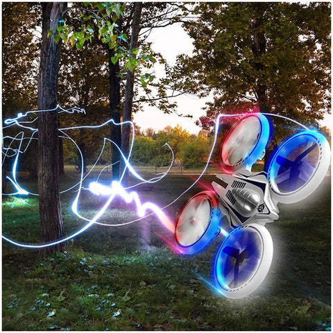 EASY INDOOR and OUTDOOR FLIGHT CONTROL: This cool UFO 4000 mini LED stunt drone has a sturdy frame, easy maneuverability, high/low speeds and 1-touch 360 flips