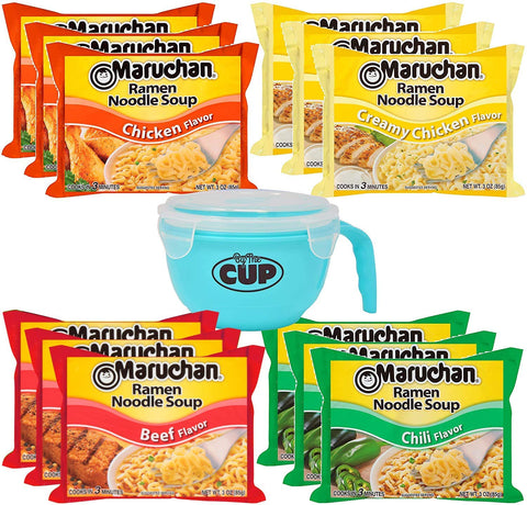 Maruchan Ramen Noodle Soup, 24 Count 10 Flavor Variety Pack with By Th – By  The Cup