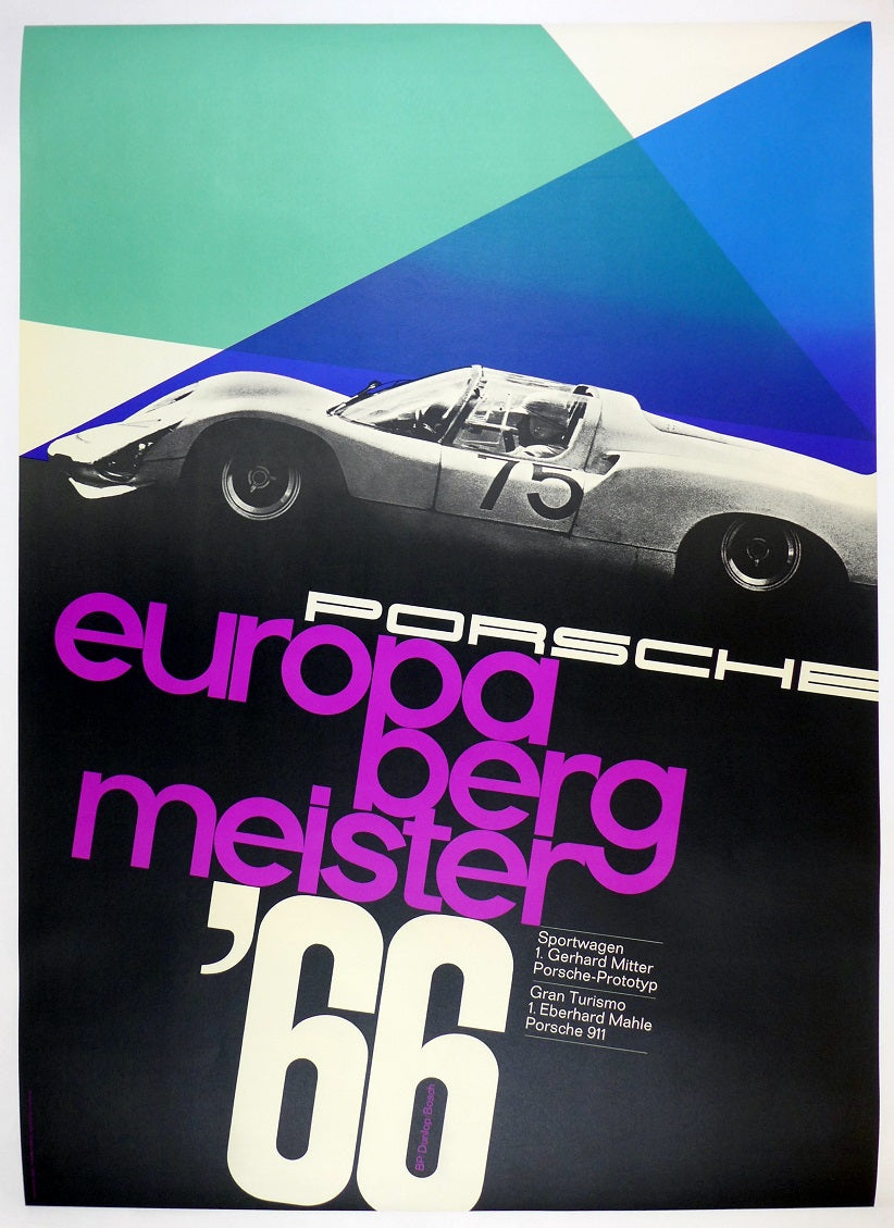 Auto – 1960 Porsche Vintage Schorndorfer Bergrennen Posters Poster