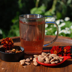 glass mug with tea infuser