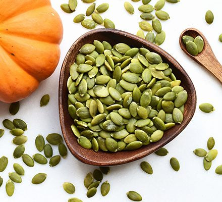 pumpkin seeds in a healthy salad