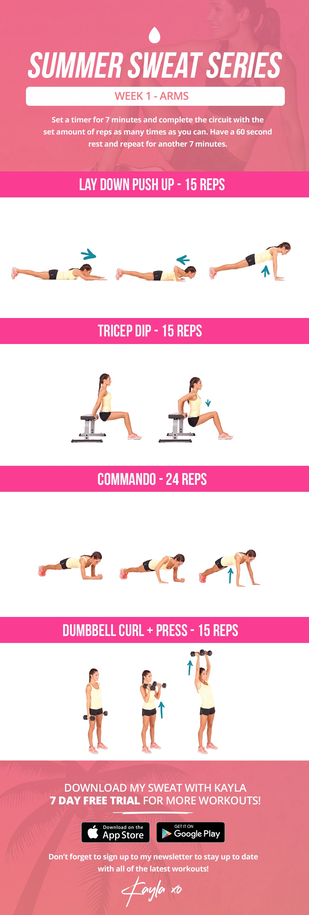 Summer Arm Workout To Make You Sweat – Kayla Itsines