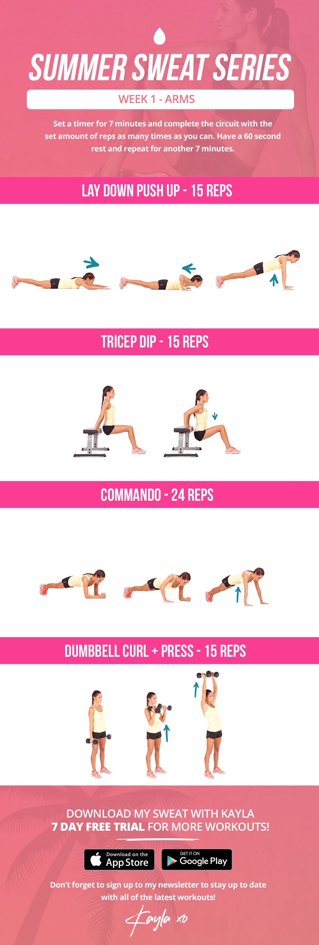 Summer Arm Workout To Make You Sweat – Kayla Itsines1024 x 3027