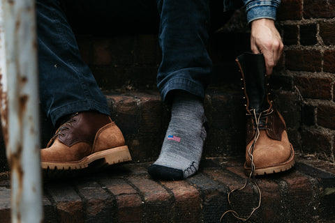 Camel City Mill Lightweight sock in grey