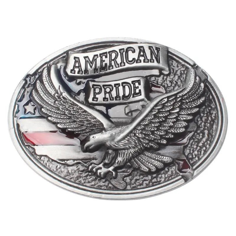 Tech Ether Guild Eagle Bird Patriotic American Pride Animal Art Veteran  Biker Cowboy Hippie Western Brass 1980s NOS Vintage Belt Buckle 