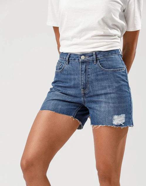 High Waist Denim Short