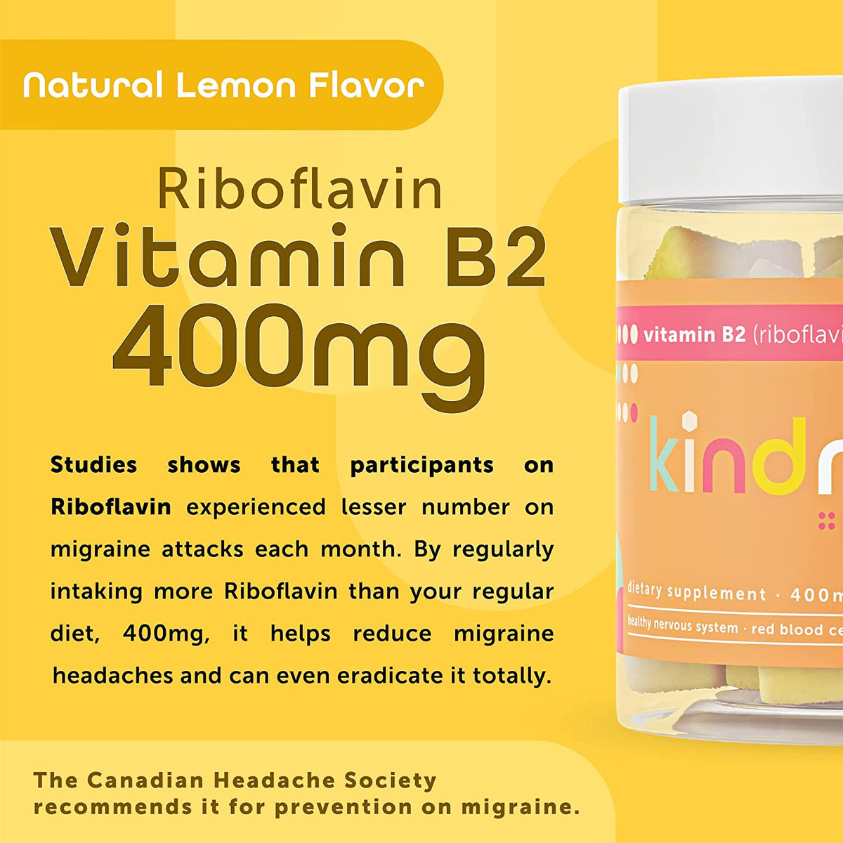 Vitamin B2 Riboflavin 400mg Vegan Gummies