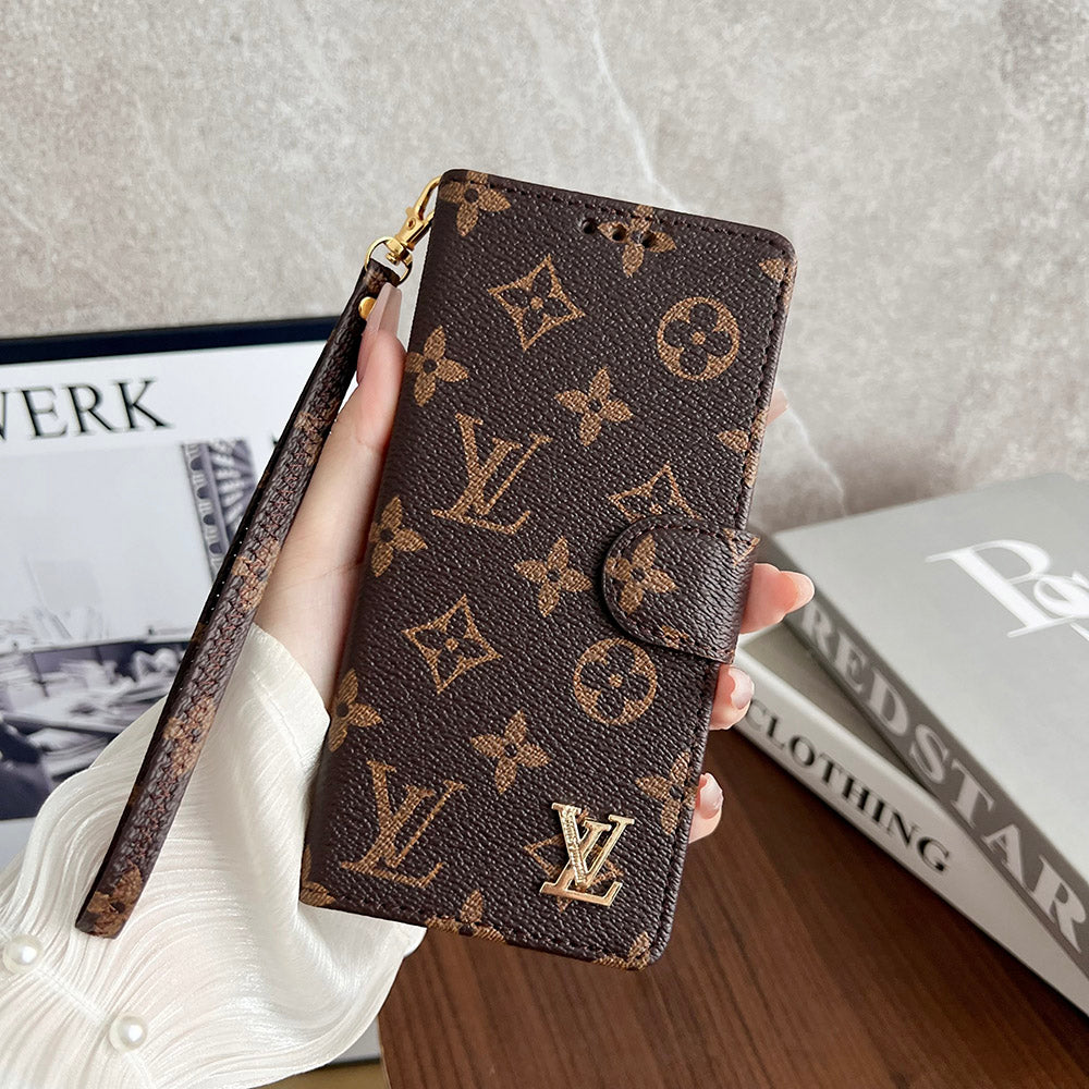 LV Wallet Case Brown Leather For Samsung – casetiphone