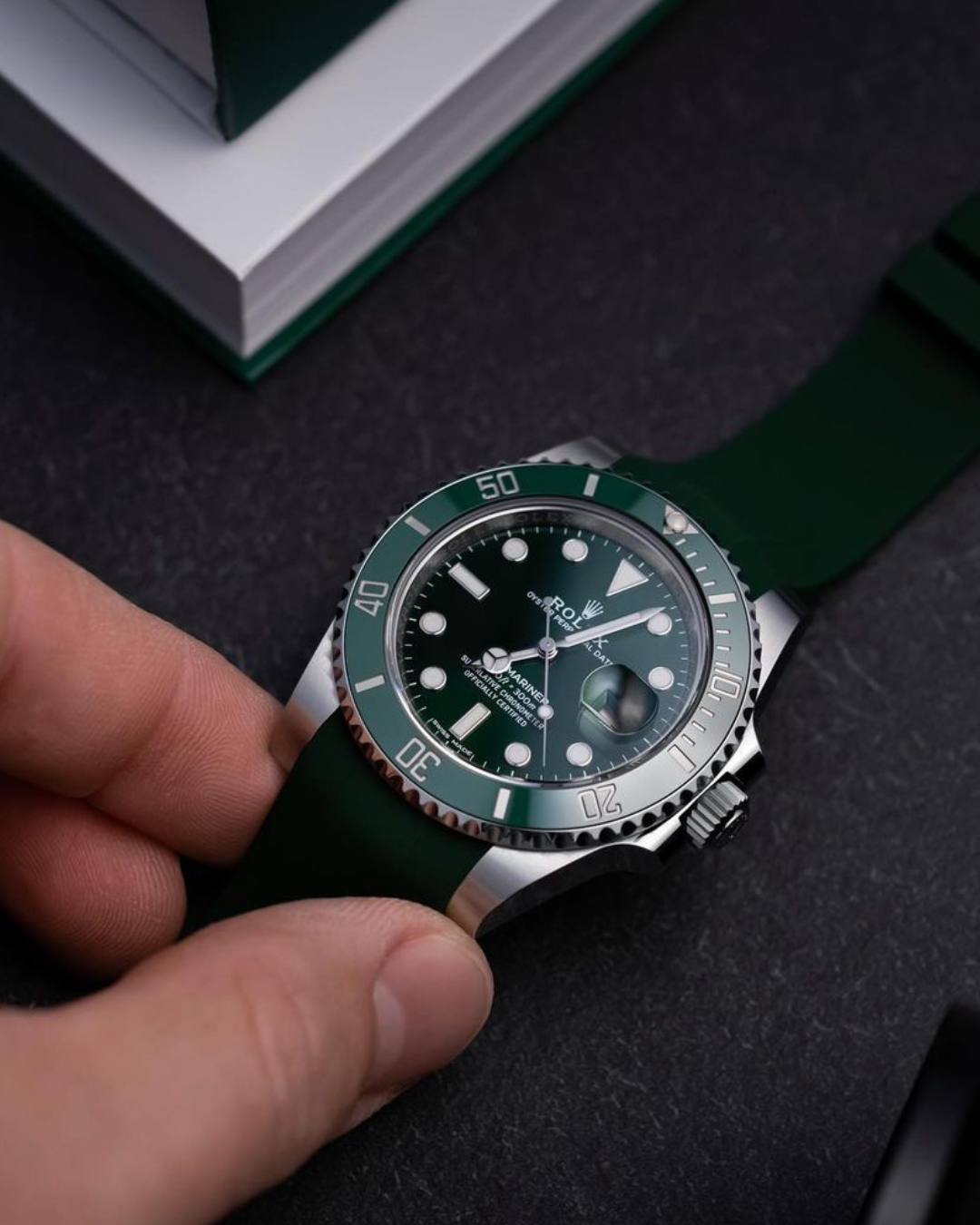 Rolex Submariner with Forest Green strap by Horus