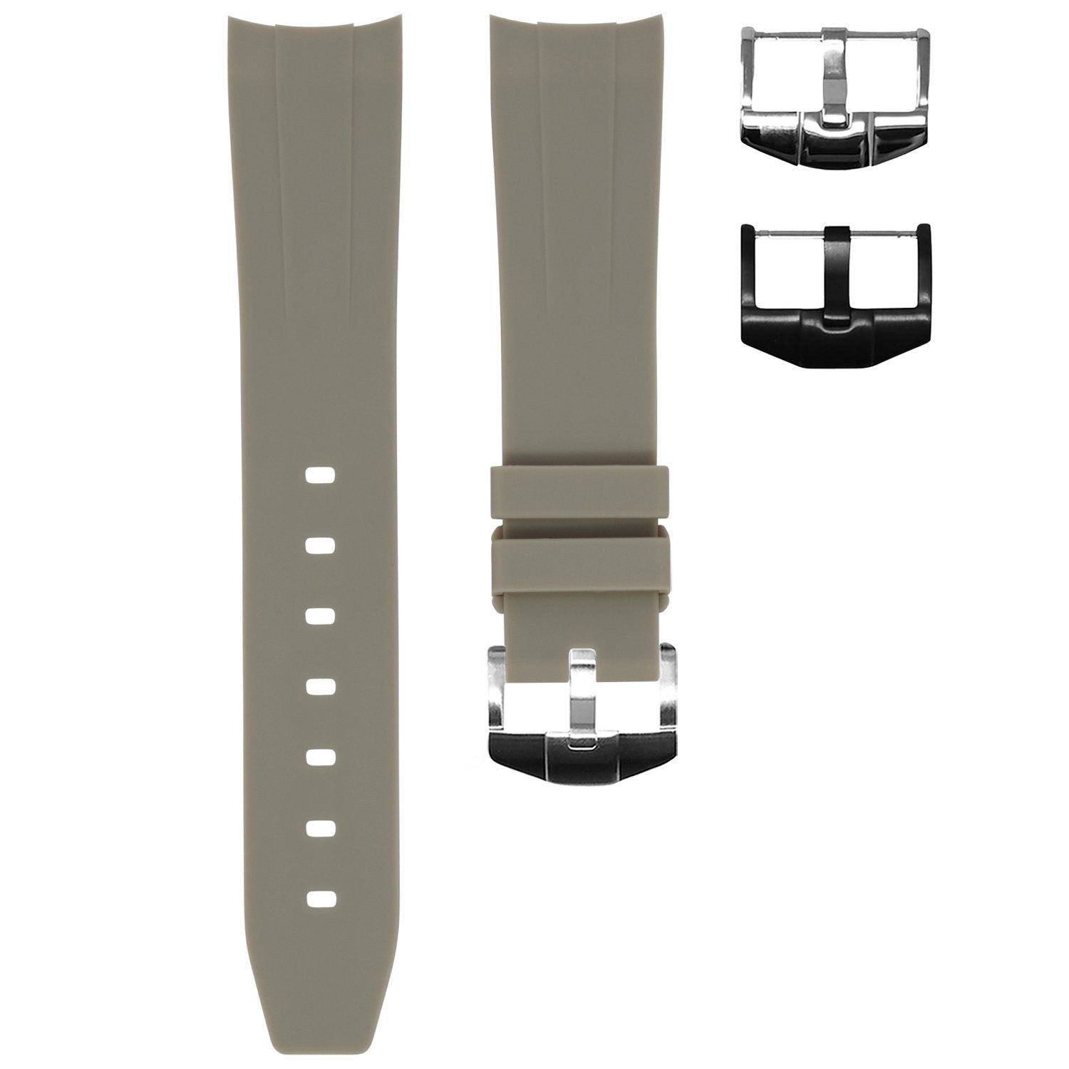 Image of RUBBER STRAP FOR OMEGA X SWATCH MOONSWATCH - HURRICANE GREY