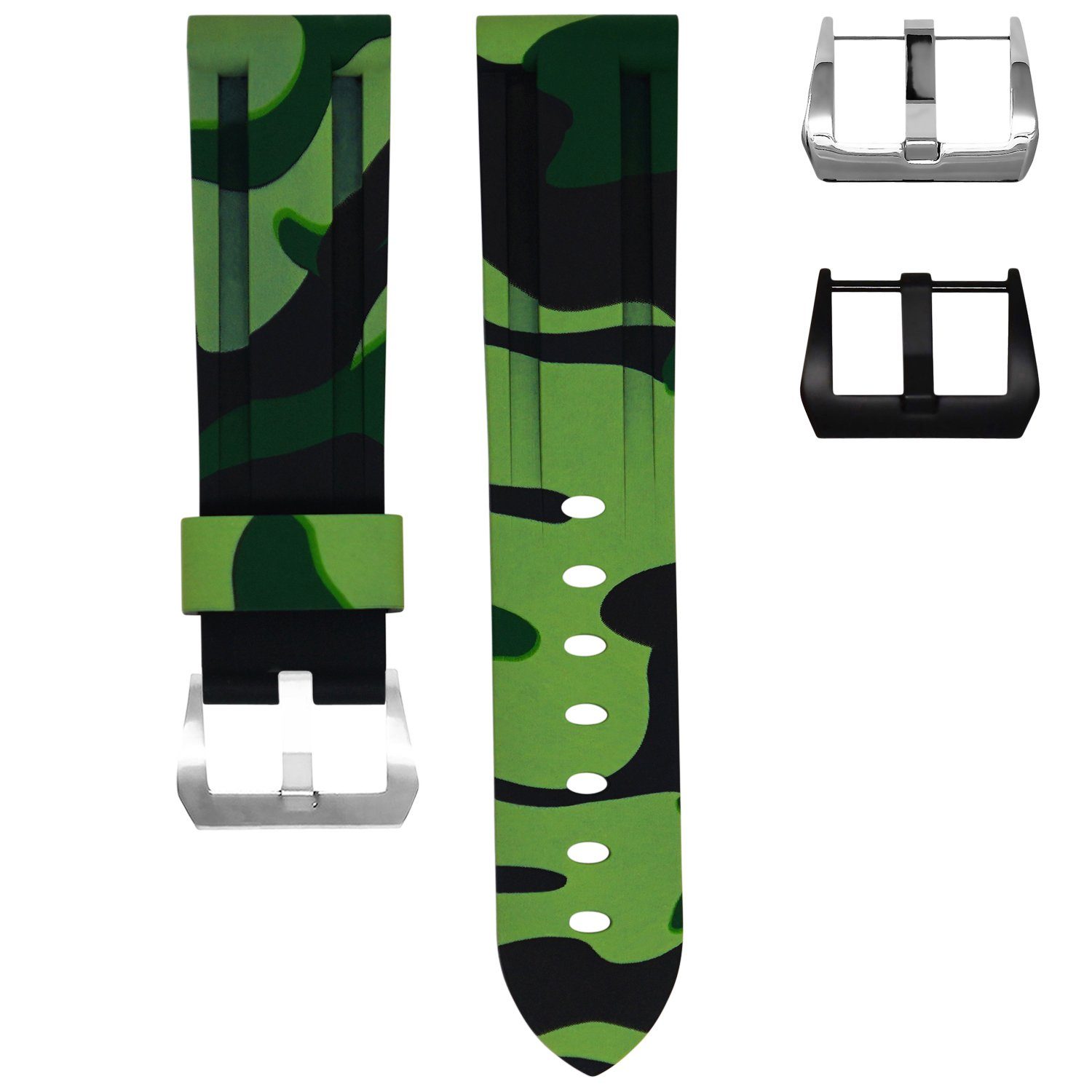 Image of RUBBER STRAP FOR TUDOR BLACK BAY - GREEN CAMO