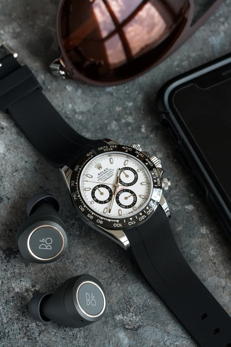 ROLEX DAYTONA STRAP - JET BLACK RUBBER 