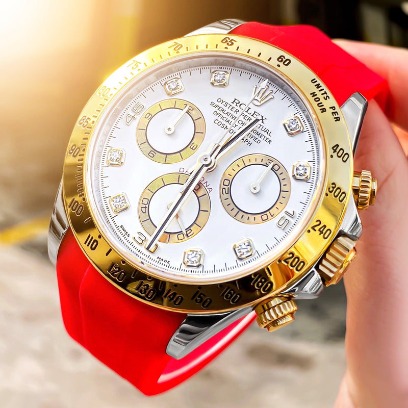 daytona gold rubber strap