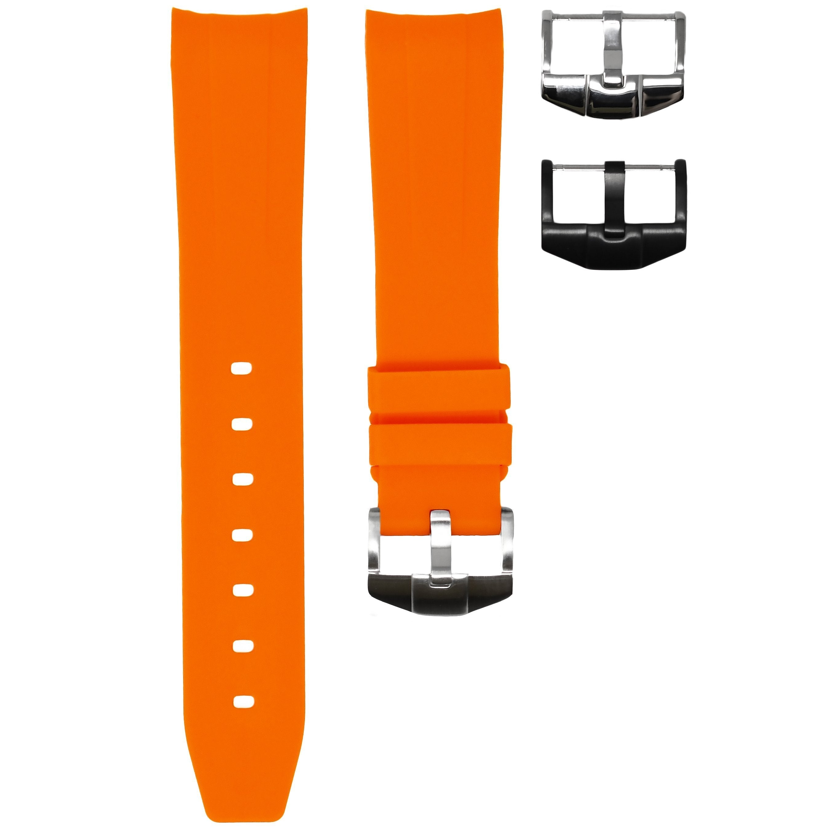 Image of RUBBER STRAP FOR OMEGA X SWATCH MOONSWATCH - TANGERINE  g . M W v - 
