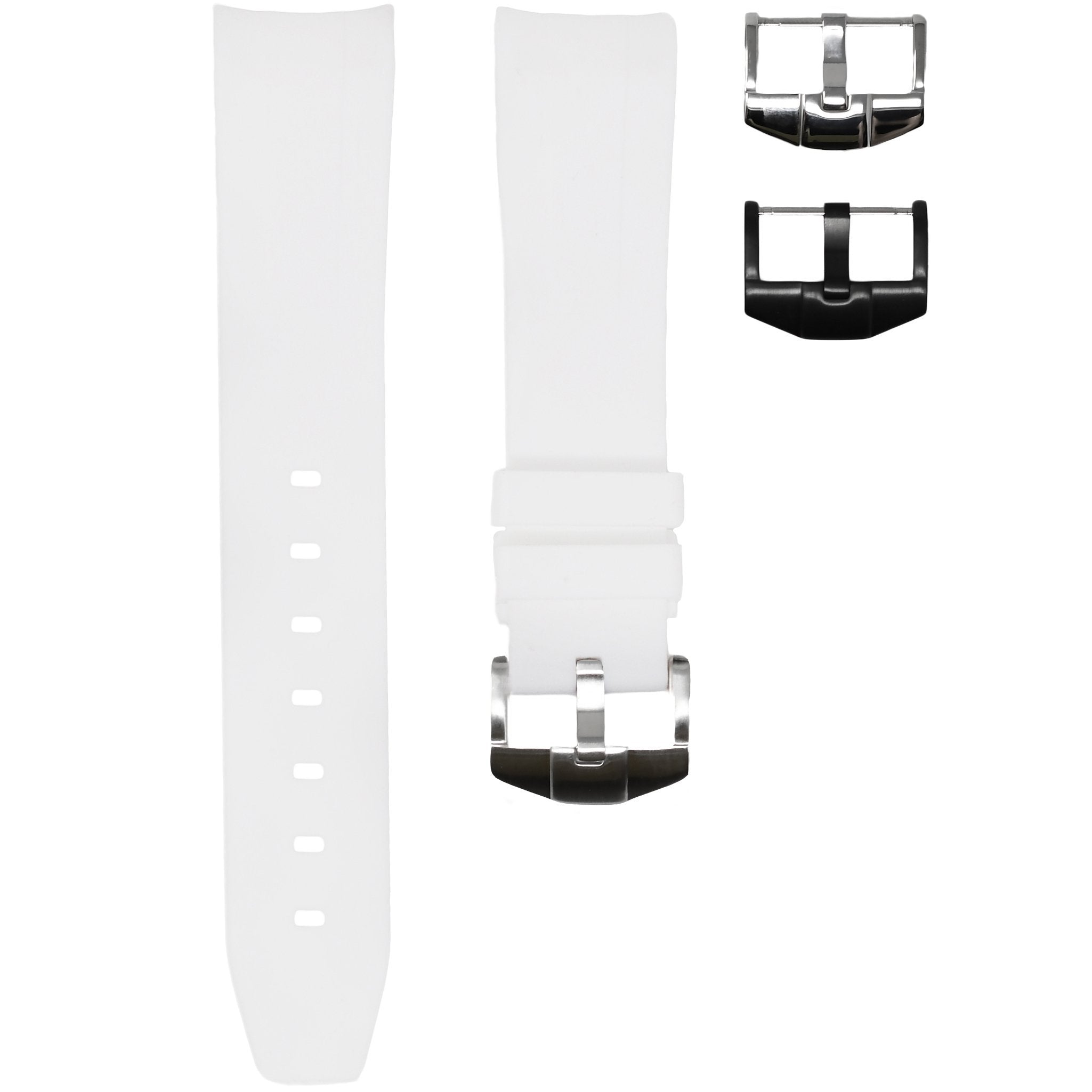 Image of RUBBER STRAP FOR OMEGA X SWATCH MOONSWATCH - ARCTIC WHITE  g w. . @ - 