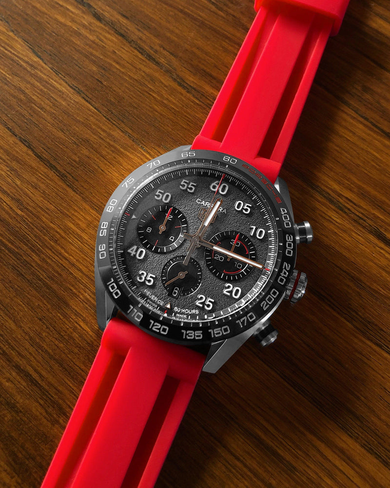 RUBBER STRAP FOR TAG HEUER CARRERA - RED – Horus Straps